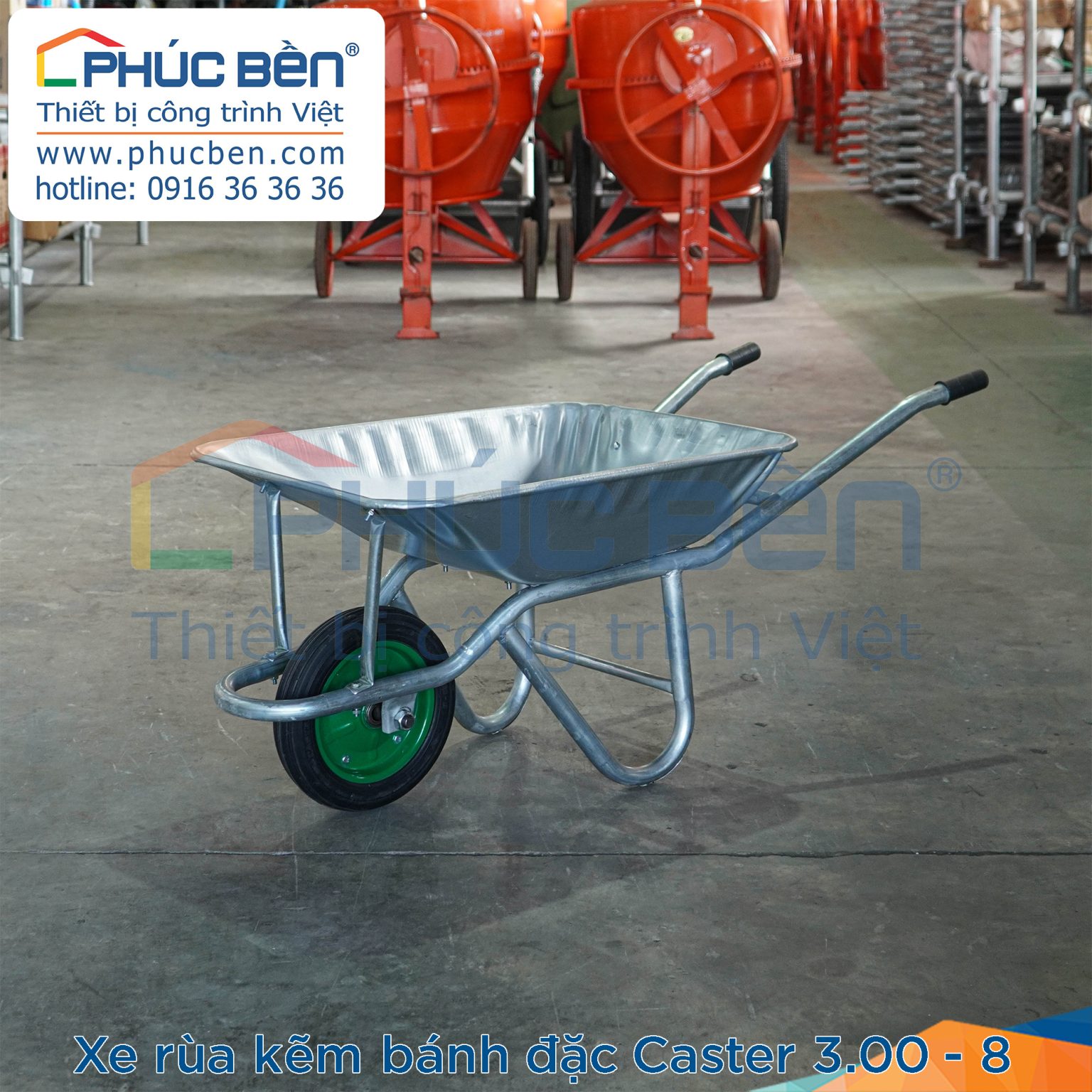 Xe rùa kẽm bánh đặc Caster