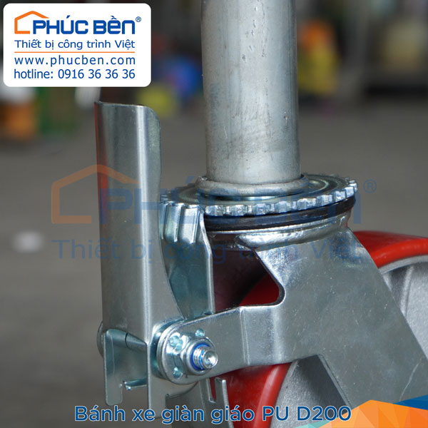 Bánh xe giàn giáo PU D200 Bánh xe giàn giáo PU D200 tải trọng 400kg
